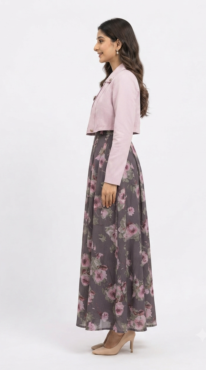 imported ladies maxi 2 piece pink UMG R