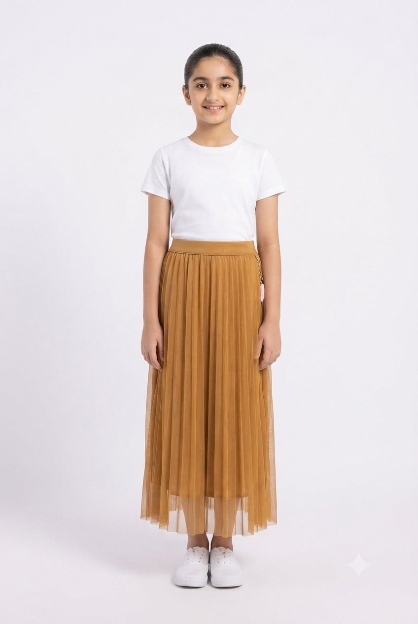 imported kids girl skirt 001498 brown