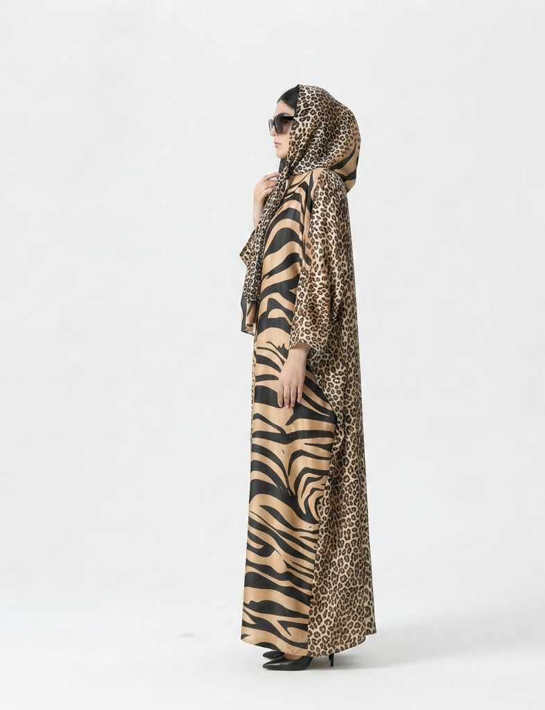 imported ladies silk kaftan cheta print 17474 S