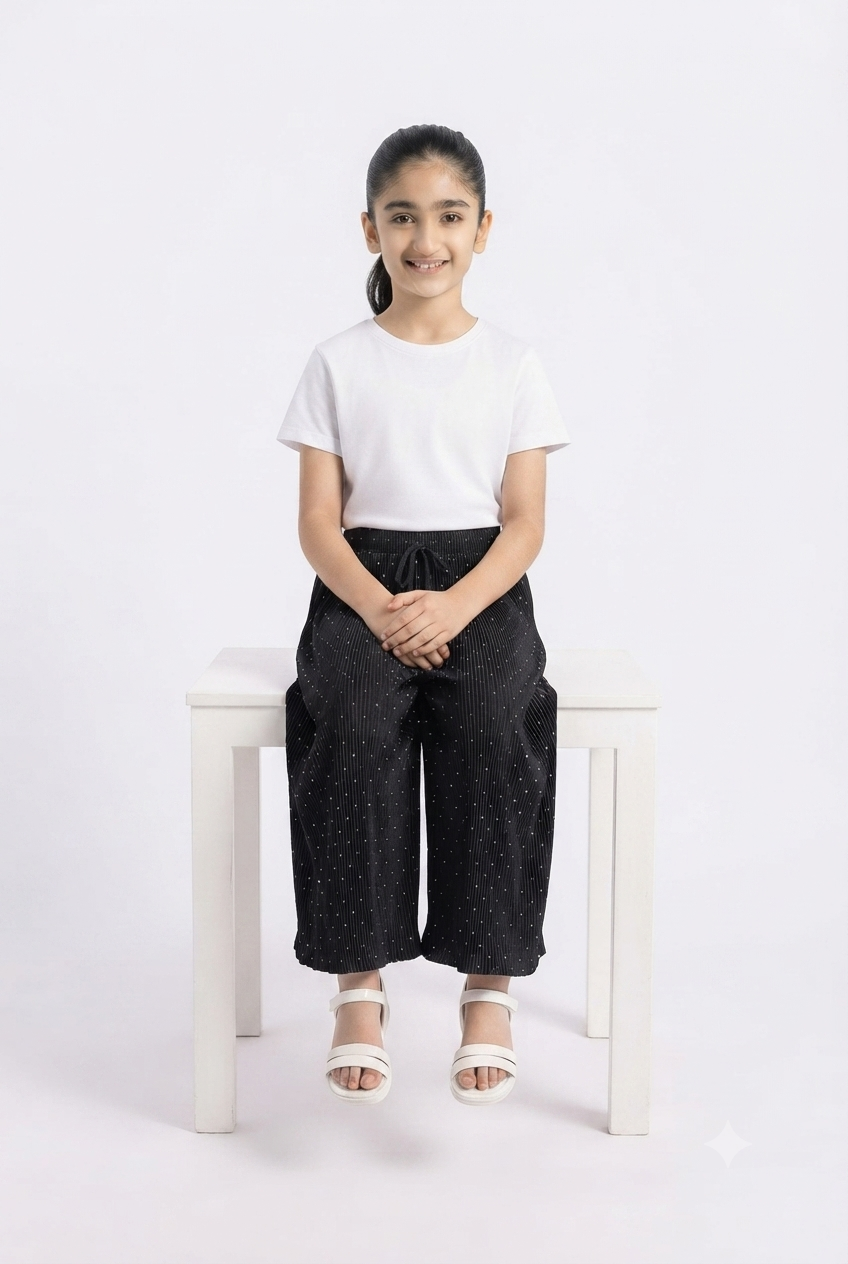 imported kids girl plazzo00798 black