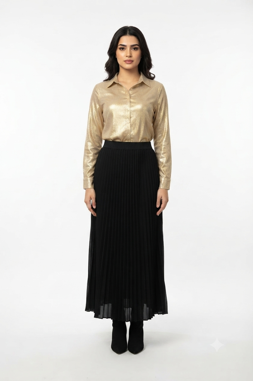 imported ladies gliter shirt skirt 2 piece 1498-529 S