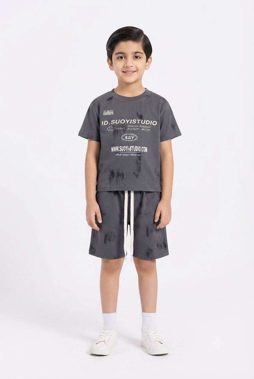 imported kids boy suit 1895 dark gray