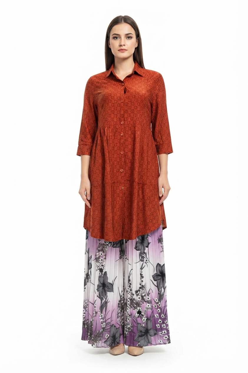 Imported ladies long shirt skirt 2 piece 2417-937 S