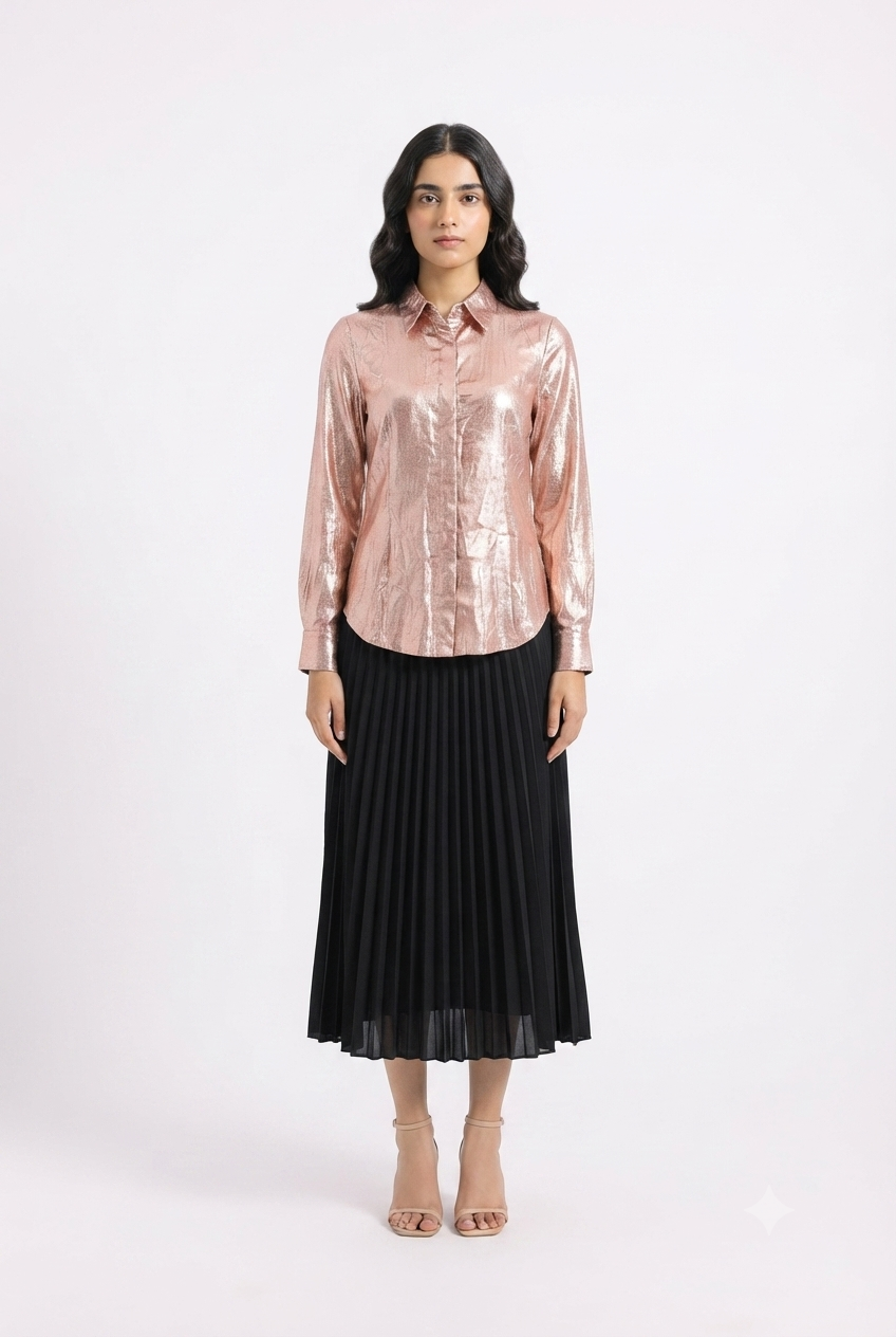 Imported T pink ladies shirt skirt 2 piece 1498-529 S