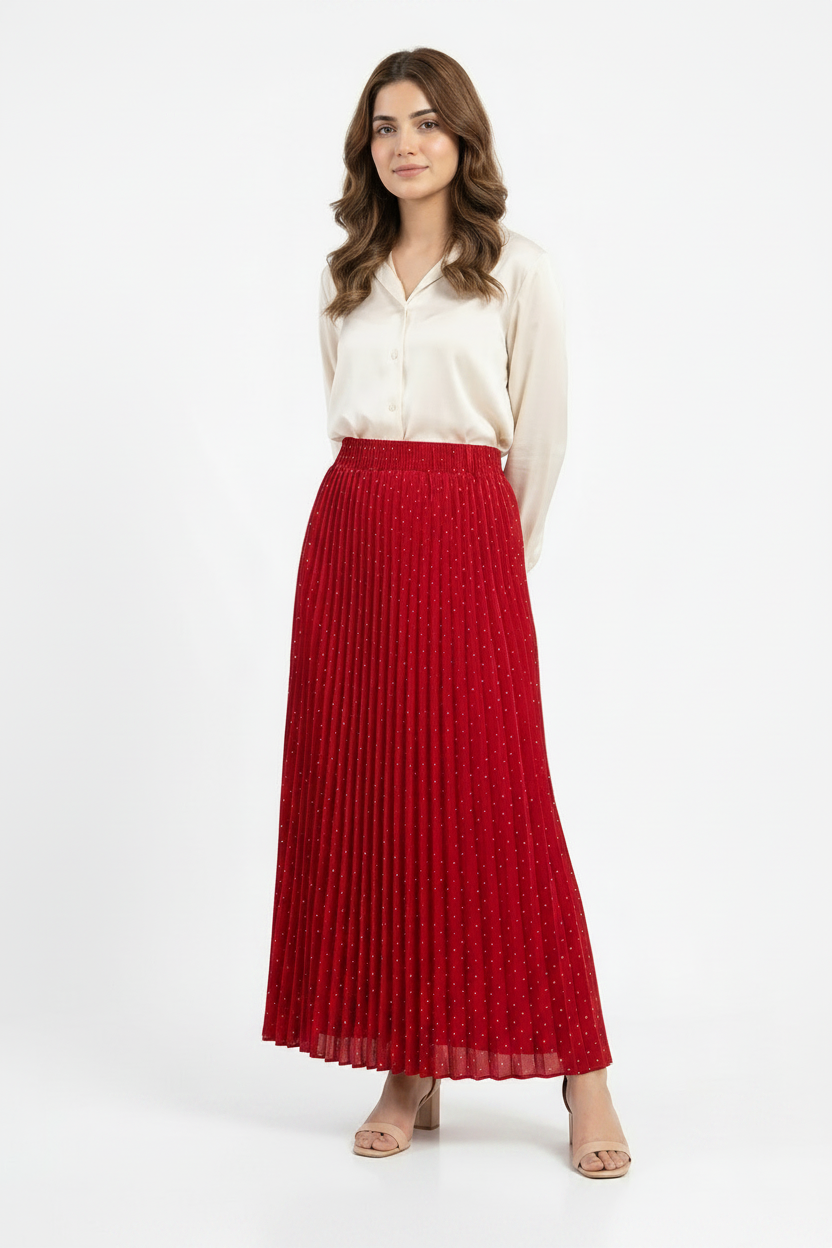 Imported ladies red belt skirt 101 R