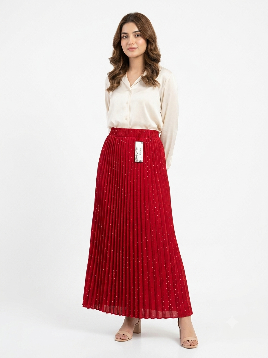 Imported ladies red belt skirt 101
