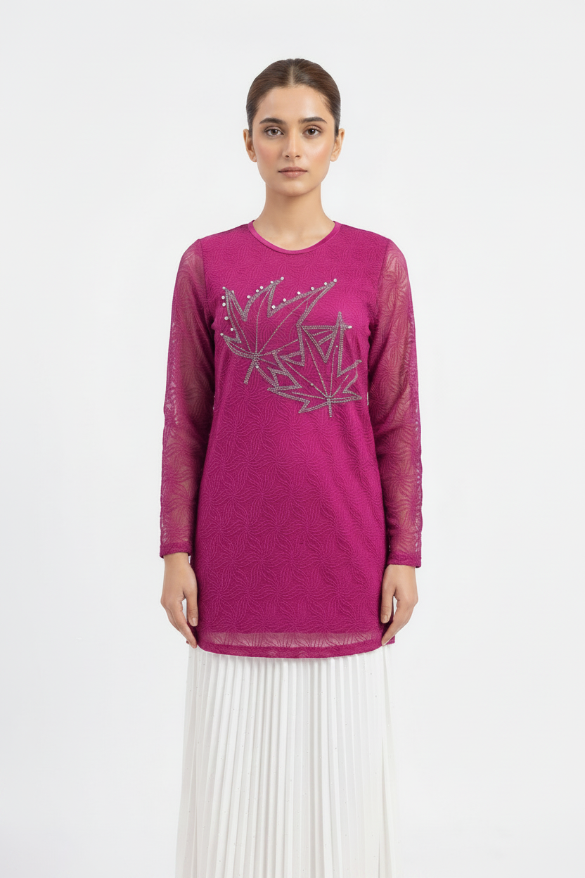 imported ladies top purpal 1005