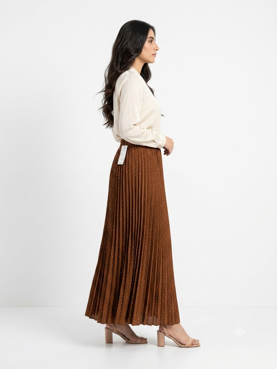 Imported ladies brown belt skirt 101