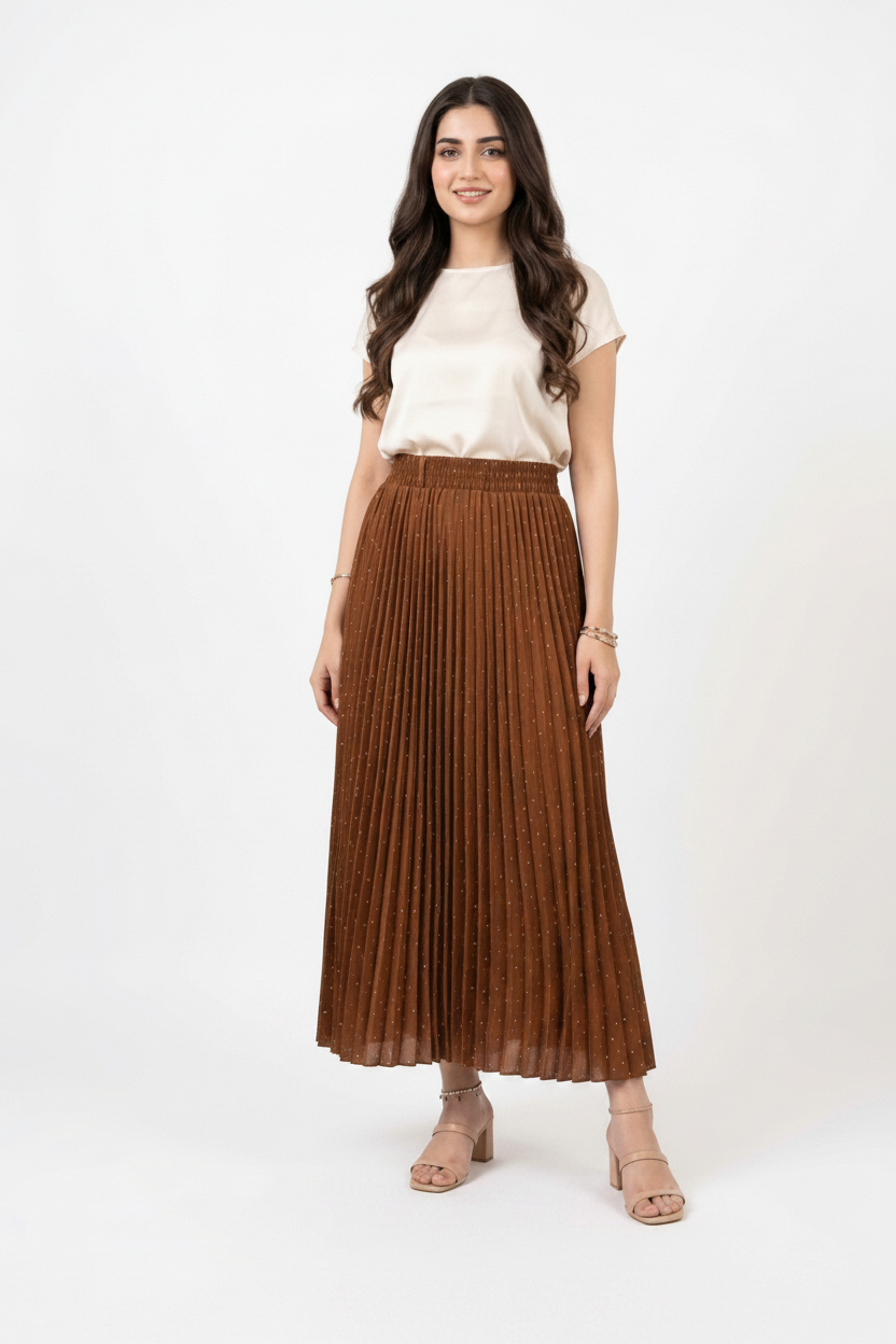 Imported ladies brown belt skirt 101 R