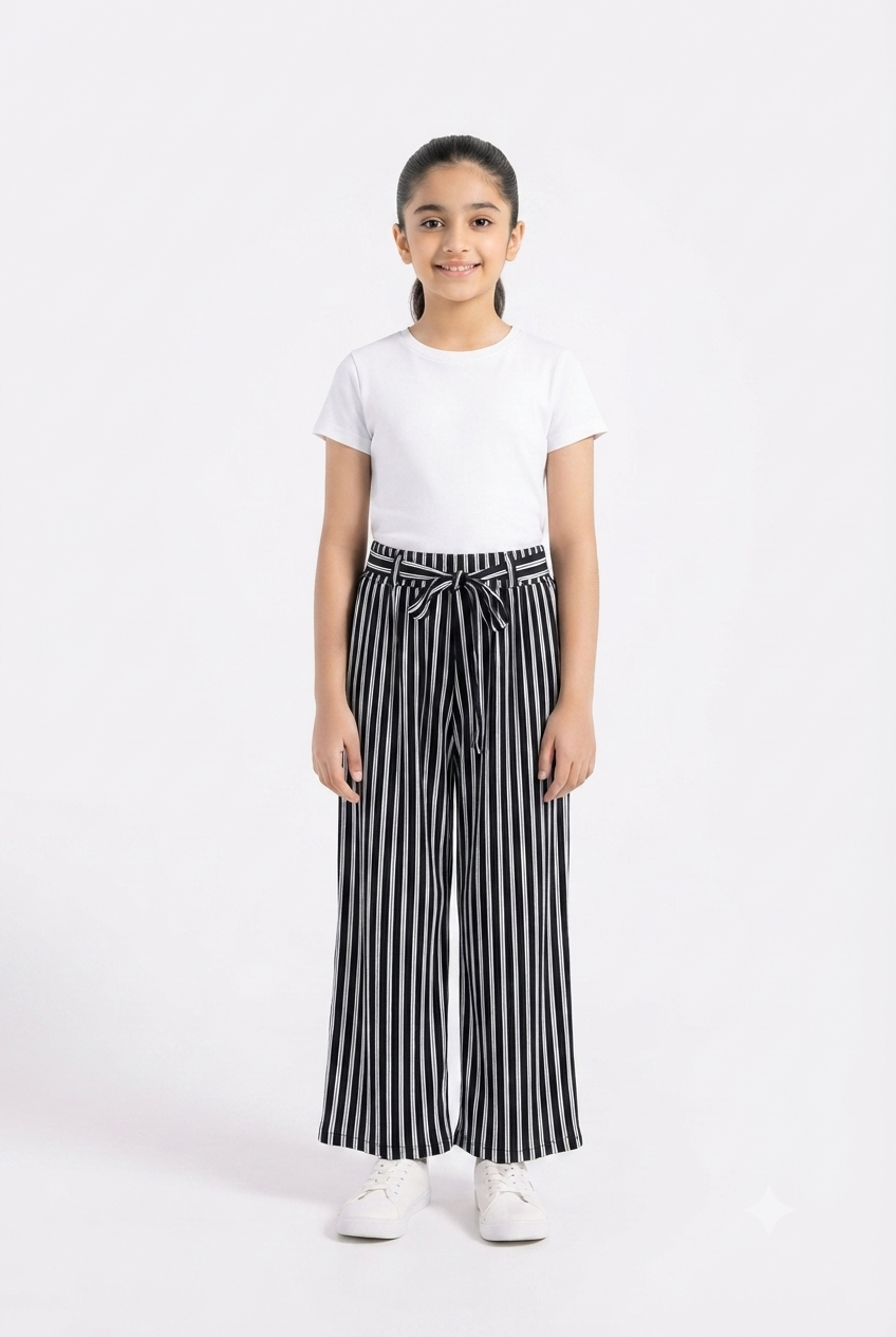 imported girl plazzo 00798 black wihte lining