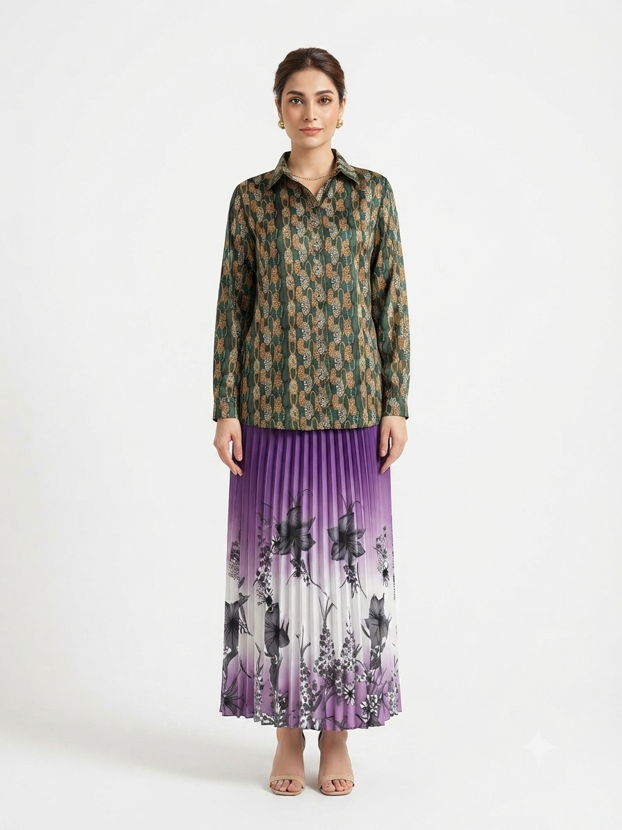 imported ladies shirt ziq skirt 2 piece 838-937 S