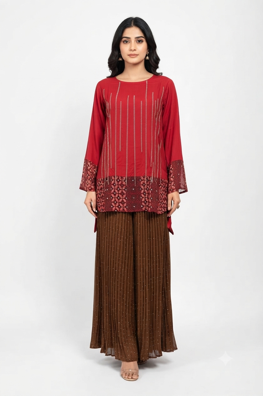 Imported ladies top PNN:S B# red flapper 2 piece Q5 R