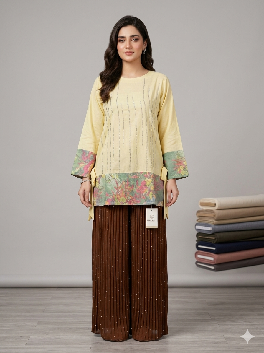 Imported ladies yellow top flapper 2 piece 16726-Q5