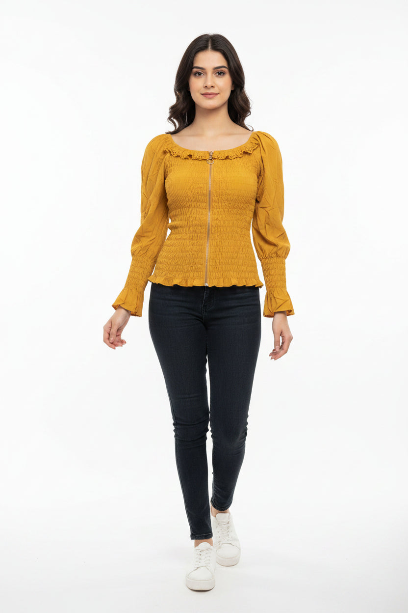 imported women top yellow 1666