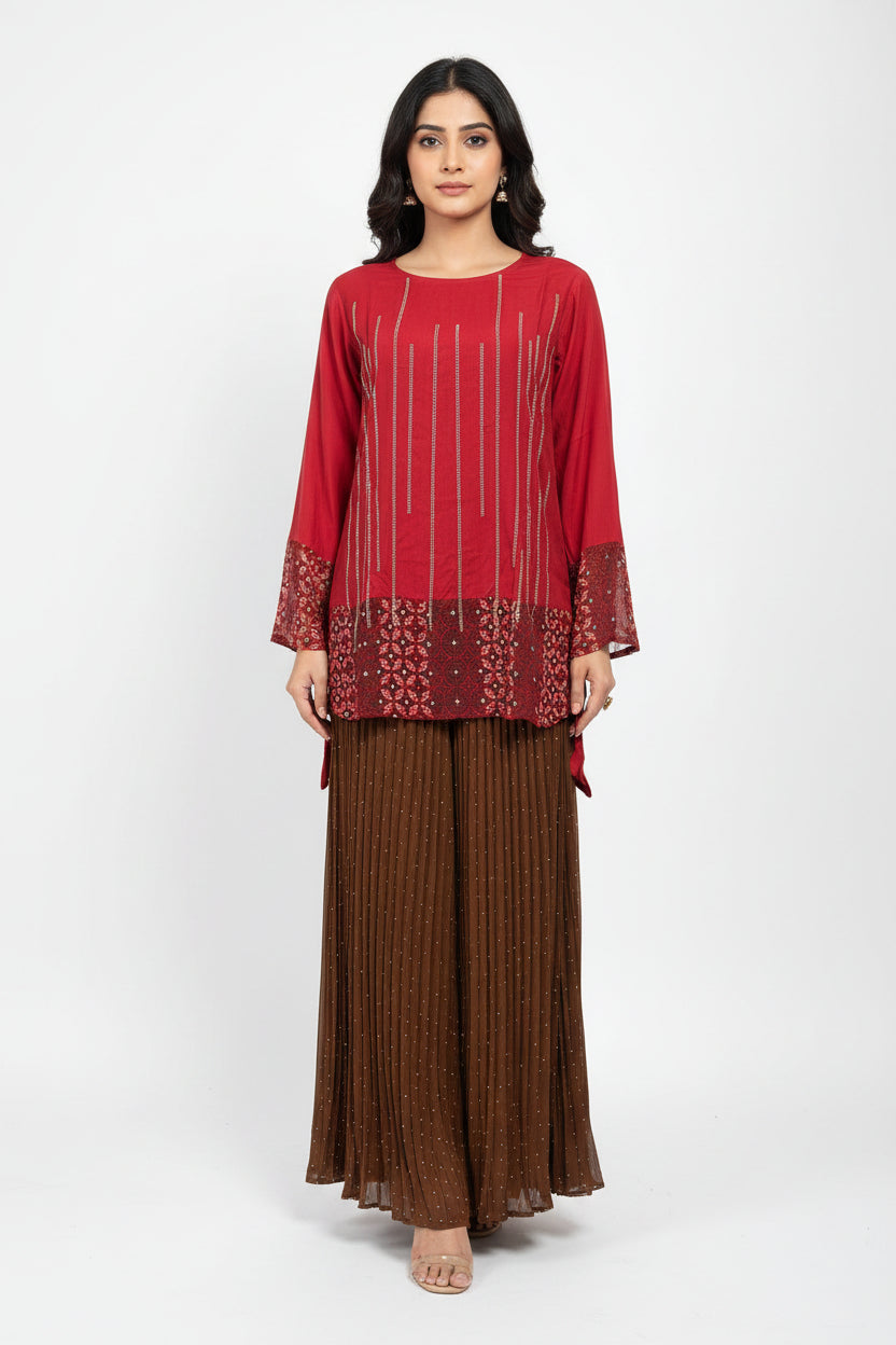Imported ladies red top flapper 2 piece 16726-Q5