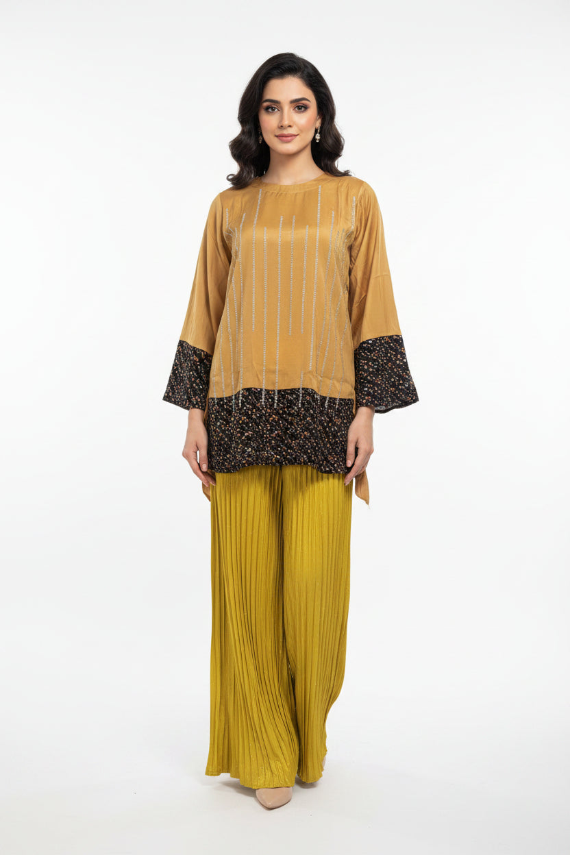 Imported ladies top yellow skirt 2 piece 16726-Q5