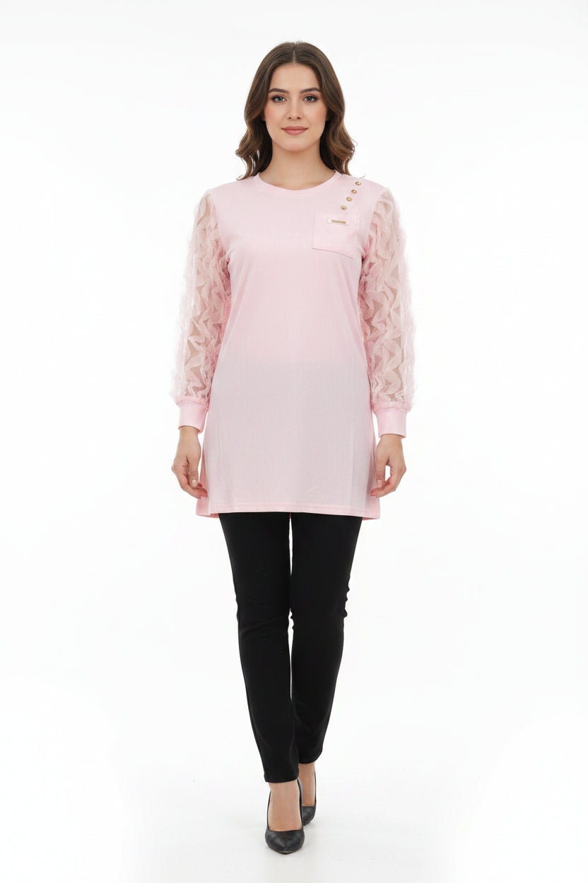 Imported ladies pink top skirt 2 piece 759-529