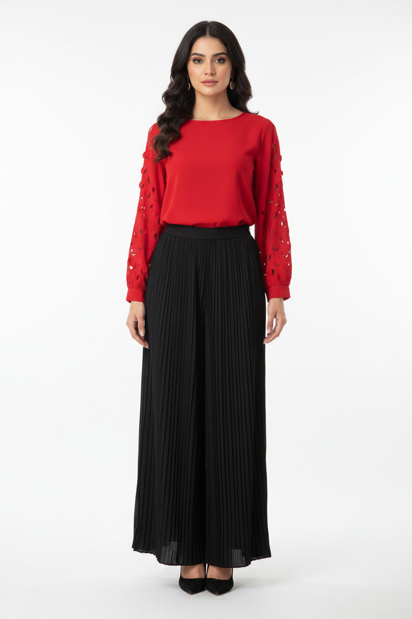 Imported ladies red top skirt 838-529
