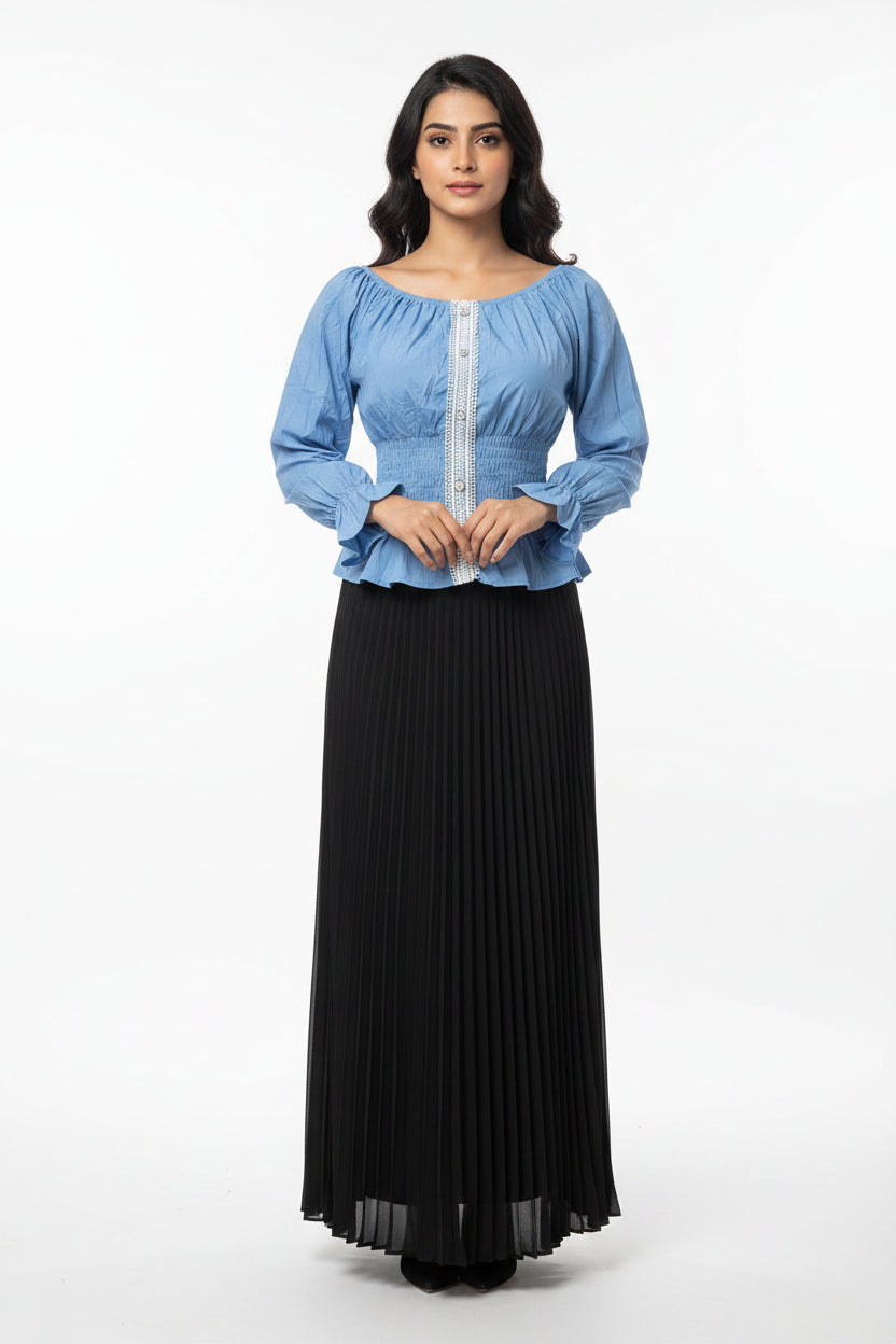 Imported ladies crop shirt skits 2 piece 1666-529