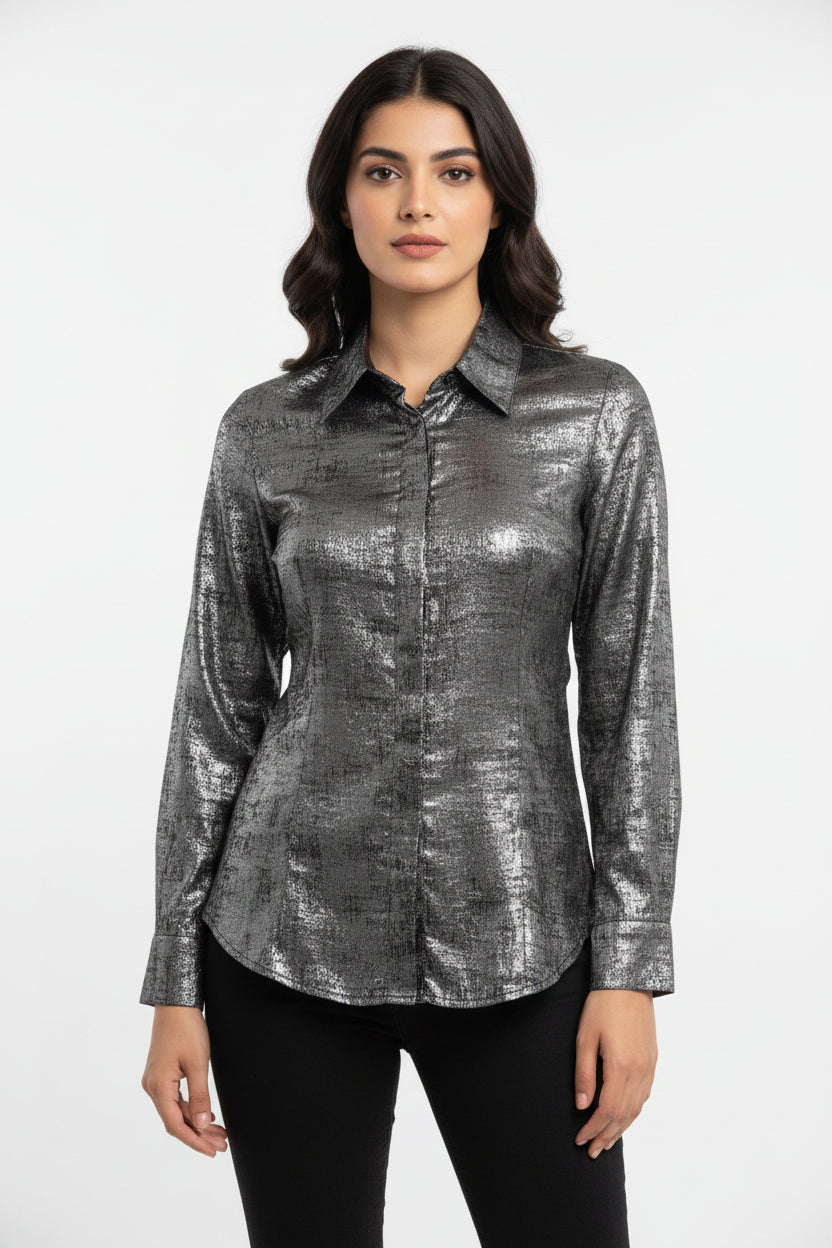 Imported gray ladies gliter shirt 1498